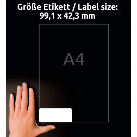 Avery Zweckform L4776REV-20 Wiederablösbare, wetterfeste Etiketten, 99,1 x 42,3 mm, 20 Bogen/240 Etiketten, weiß