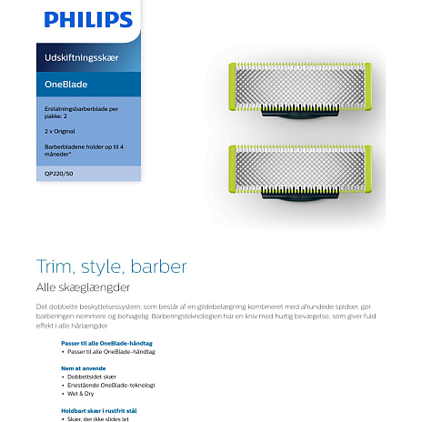 Philips OneBlade QP220/50 udskiftelige skær
