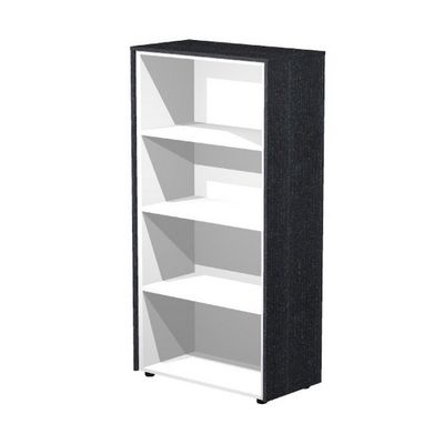 Bibliothèque haute Flora - L82,8xP43xH158,2 cm - 3 étagères - frêne noir