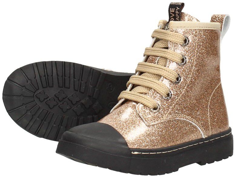 Shoesme Veterschoen hoog goudkleur