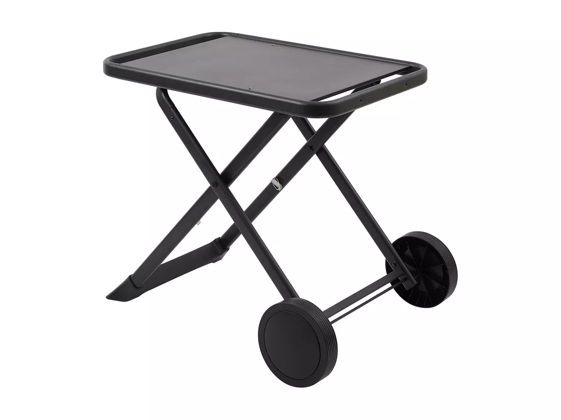 chariot support pour barbecue pliable avec roulettes