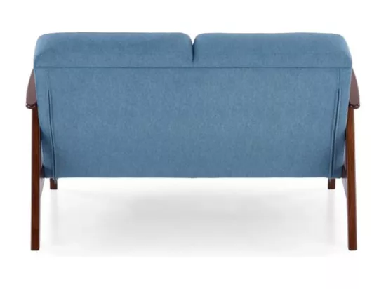 Canapé 2 places - style retro - tissu bleu - Franky