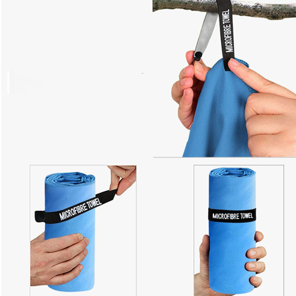(2er Set) Mikrofaser Sport Handtuch Fitness Tuch für Workout / Yoga / Wandern / Reisen - Grau