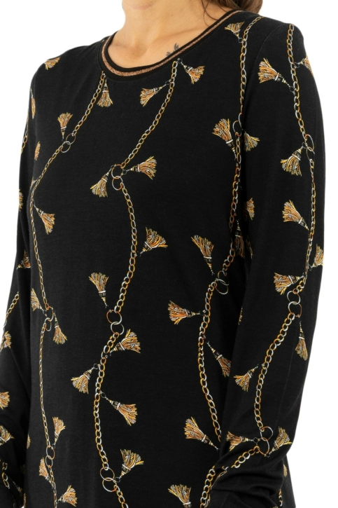 tee shirt manches longues geisha 92821-60 000999 - black/camel