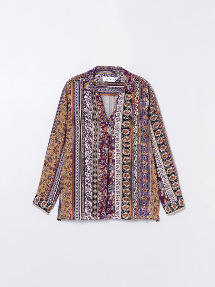 Camisa fluida de padeiro - Bordô