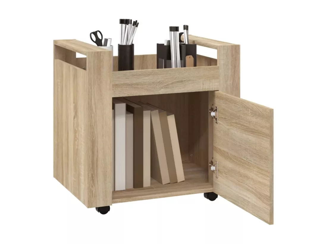 Chariot de bureau Chêne sonoma 60x45x60 cm Bois d'ingénierie