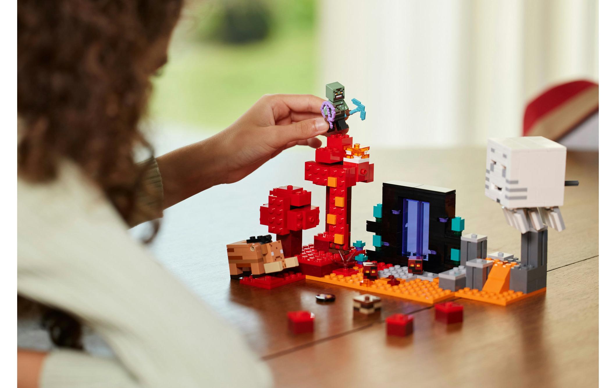 Minecraft Hinterhalt am Netherportal 21255Cooles Spielset für Gamer mit legendären Kreaturen für Rollenspiele und Duelle