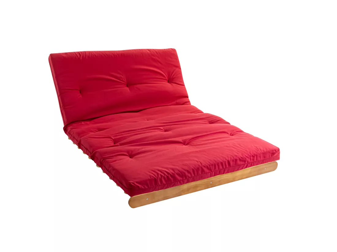 Matelas futon rouge en coton 160x200