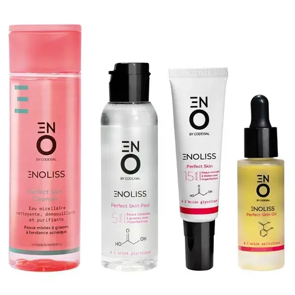 Rotina de Limpeza ENO Laboratoire Codexial Enoliss + Peeling Perfect Skin 5 AHA + Perfect Skin 15 AHA + Óleo Perfect Skin Anti-Imperfeições