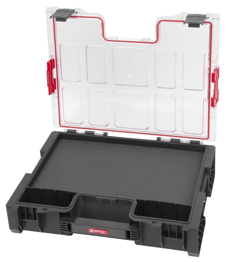 PROREGAL QBRICK Assortimentsdoos Pro HxBxD 36 x 45 x 11 cm 9 liter Incl. schuimrubberen inzetstuk met dekselgreep met klemsluitingen Zwart