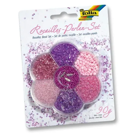Folia Rocailles Perlen-Set rosa
