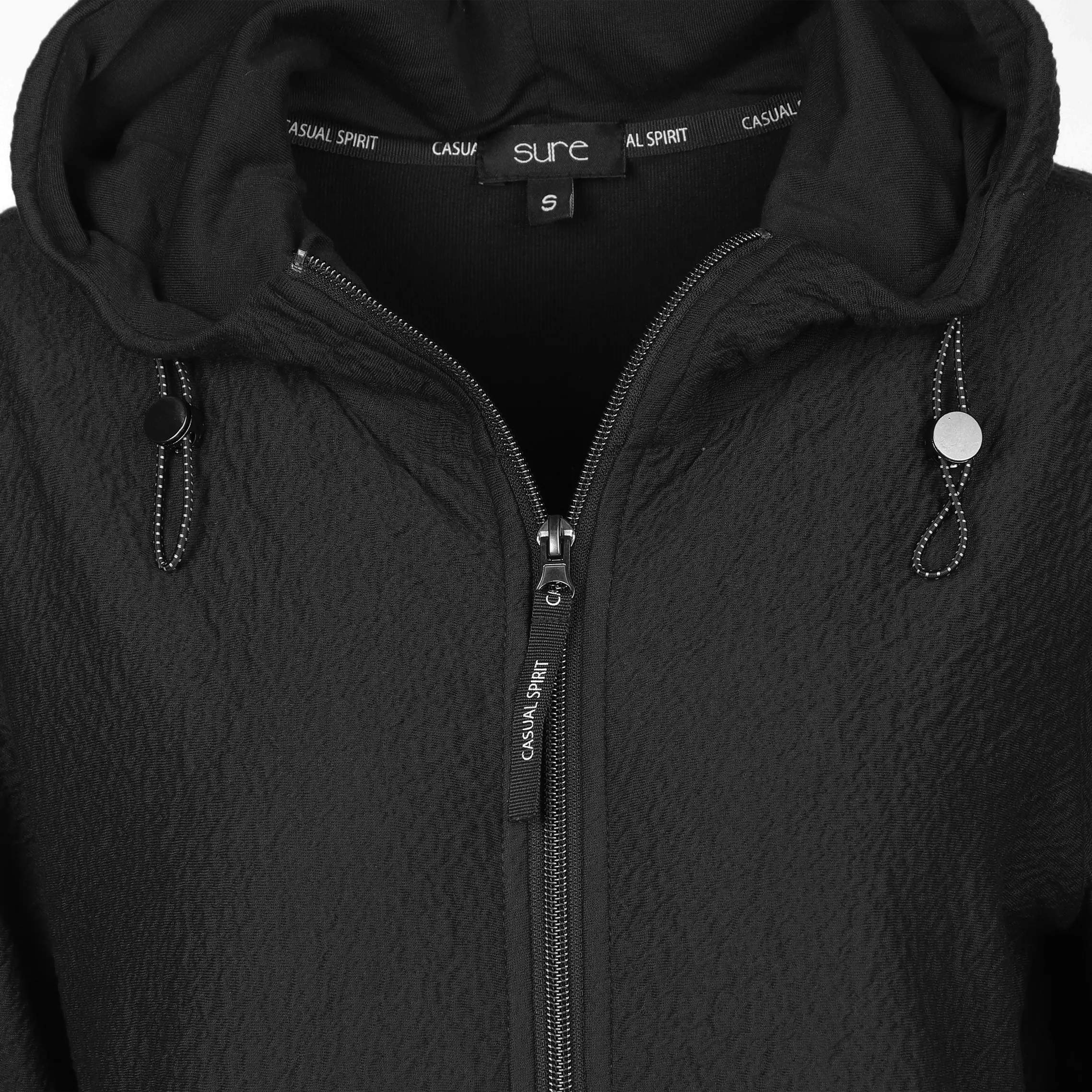Damen Struktursweatjacke mit Kapuze