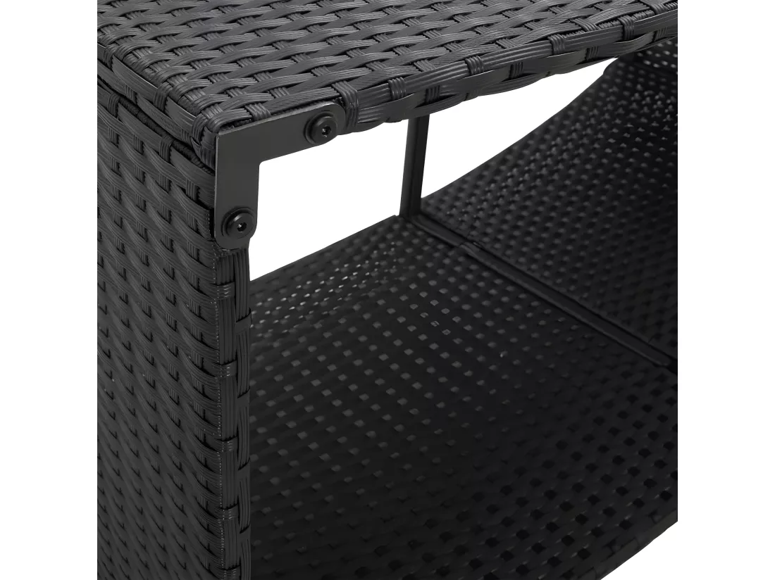 Prolenta Premium - Étagères de rangement 2 pcs noir résine tressée