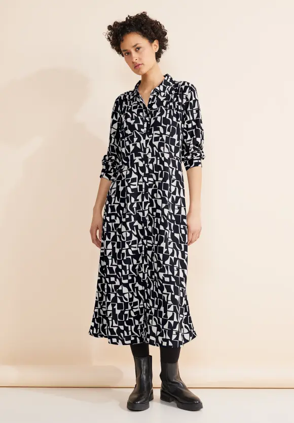 Midi Hemdblusenkleid - deep blue