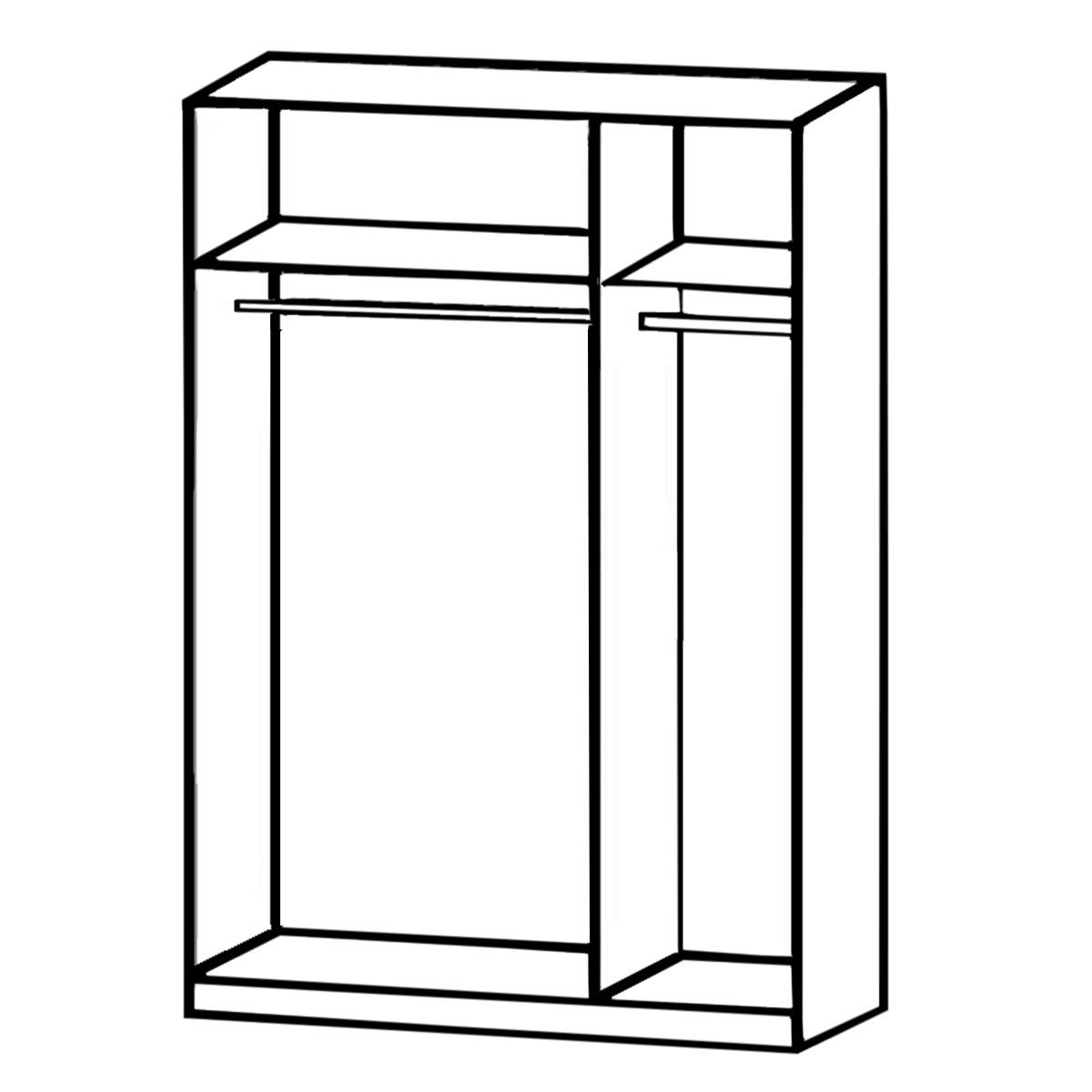 Drehtürenschrank - alpinweiß - 135 cm