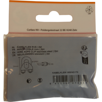 Draadklem RVS 8 mm 2 stuks