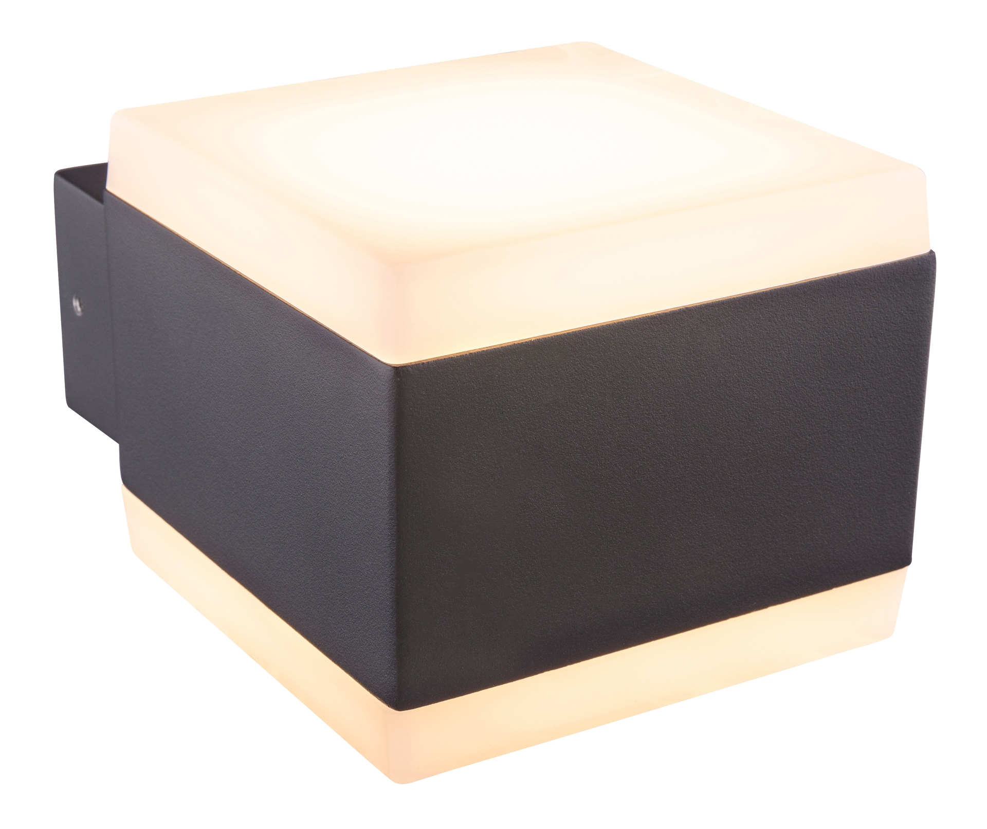 GLOBO LED Außenwandleuchte Slice 1-flg Anthrazit /Opalweiß 11x14cm H.9cm Metall,spritzwassergeschützt,Außen