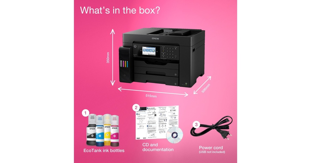 EpsonEcoTank ET-16650 all-in-one inkjetprinter met faxfunctie  (Zwart)