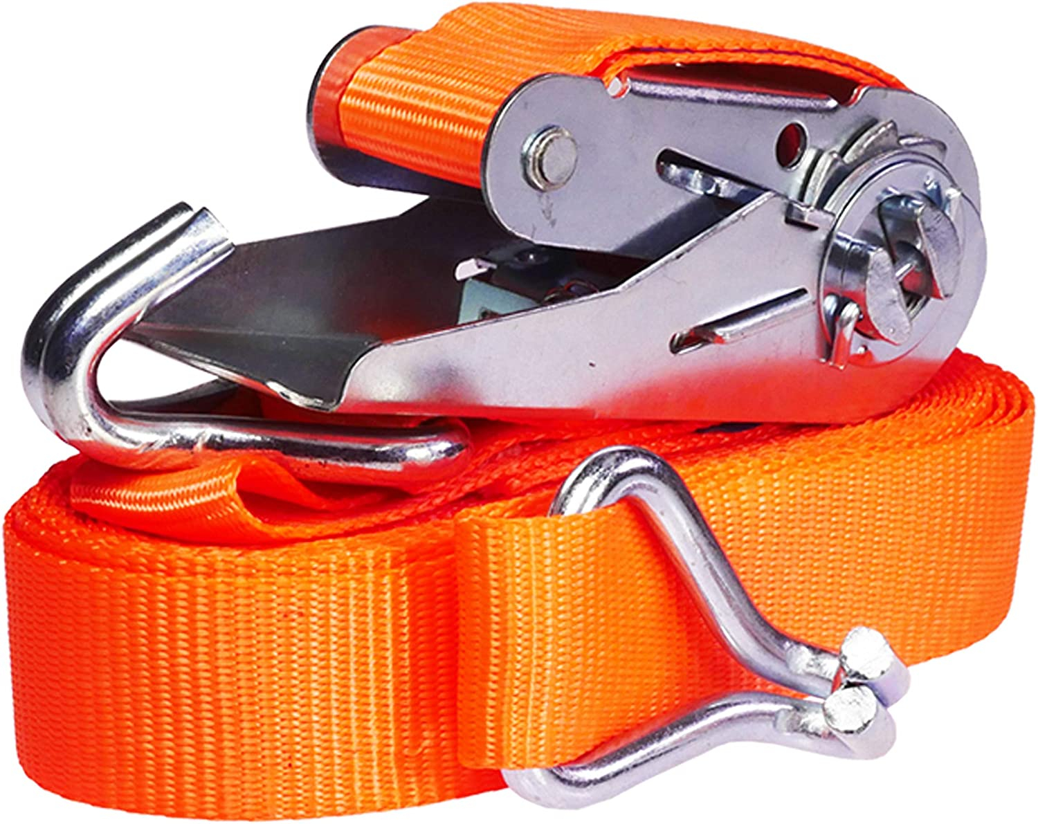 (4er Set) 10mx25mm Spanngurt Zurrgurt mit Klemmverschluss für Ladungssicherung / Heimwerk / Baustelle / Hebetechnik / Arbeitssicherheit - Orange