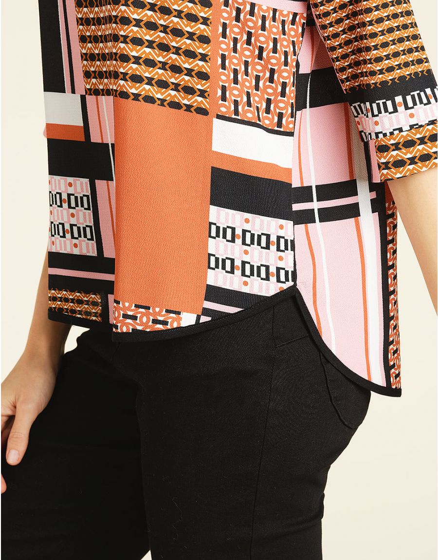 Blouse rayée rose