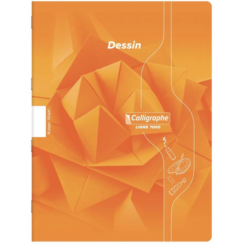 Cahier Dessin scolaire piqué 7000 24x32 cm 16 pages uni 120g - Assortis