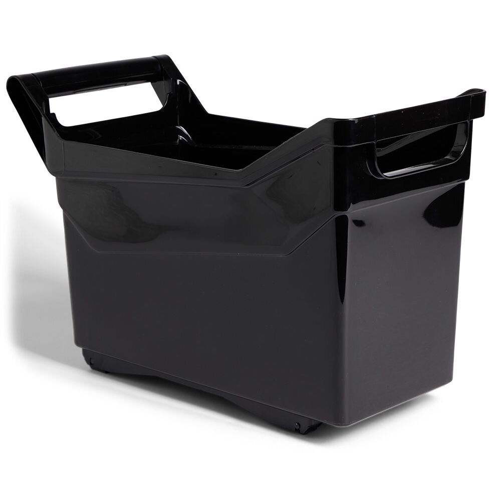 Bac de rangement plastique avec poignées et roues 36x18xH28cm