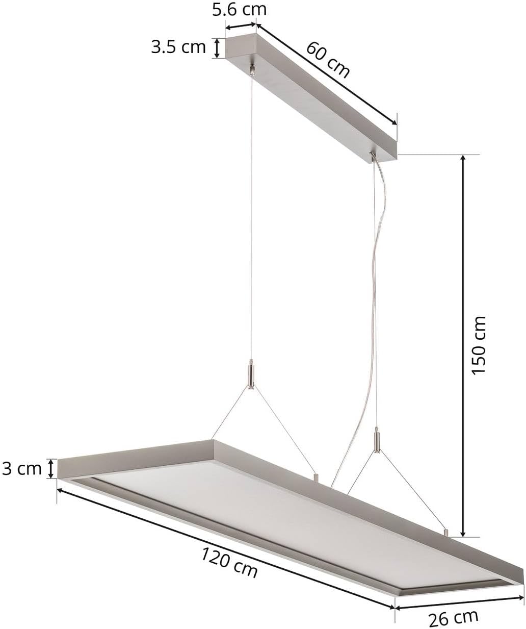 Arcchio LED Panel/Pendelleuchte Büro, Büroleuchte Hängeleuchte 4.000K Uplight & Downlight 5.200lm Leuchtmittel
