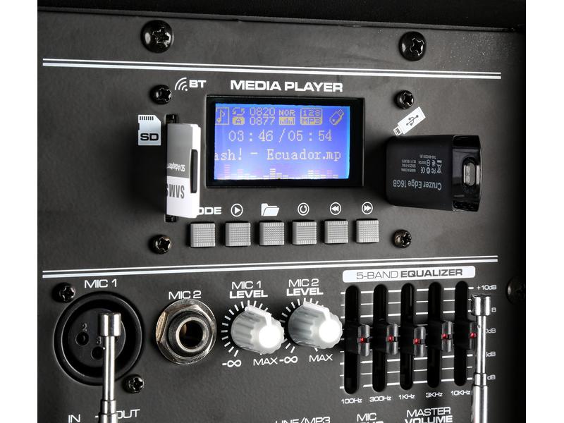 Vonyx PA-System AP1500PA Mobiles Soundsystem mit Bluetooth und Funkmikrofon