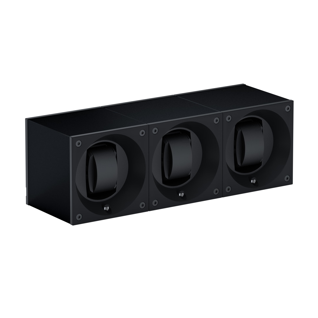 SwissKubik Masterbox Aluminium Schwarz - 3 Uhren