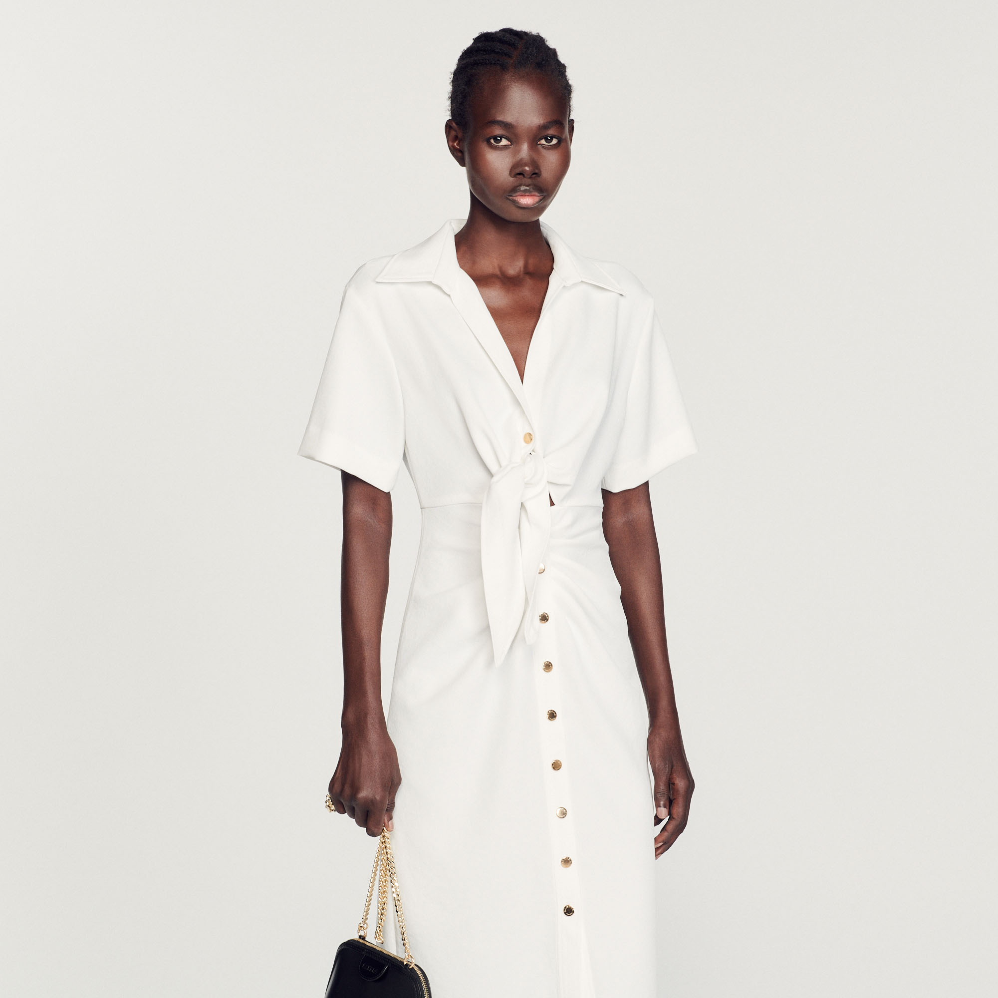 Robe midi boutonnee