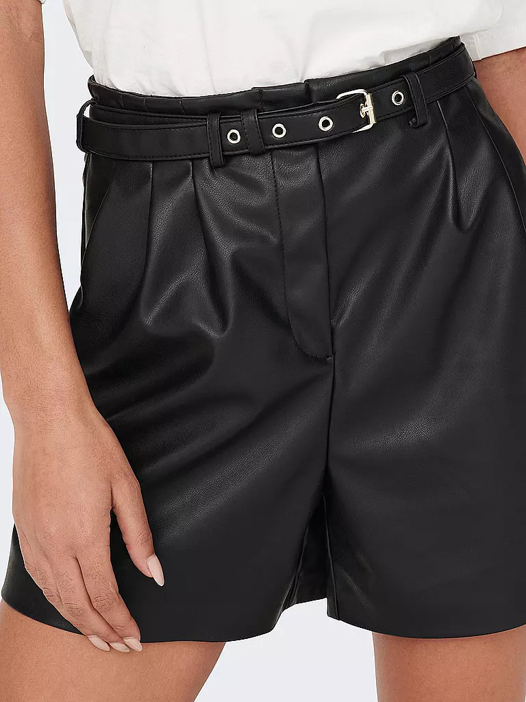 ONLY Shorts in Lederoptik ONLHEIDI schwarz