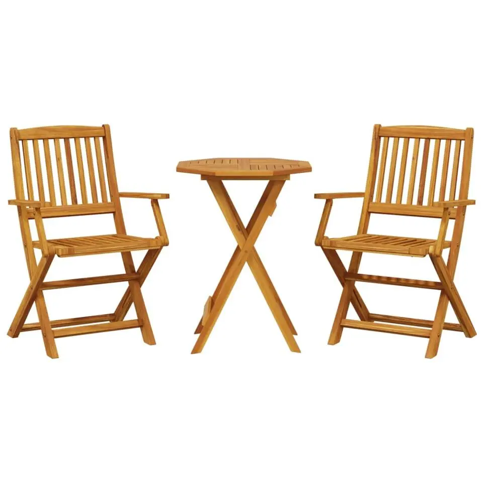vidaXL - Bistroset - Bruin - Acaciahout - 60 cm - 3 stuks
