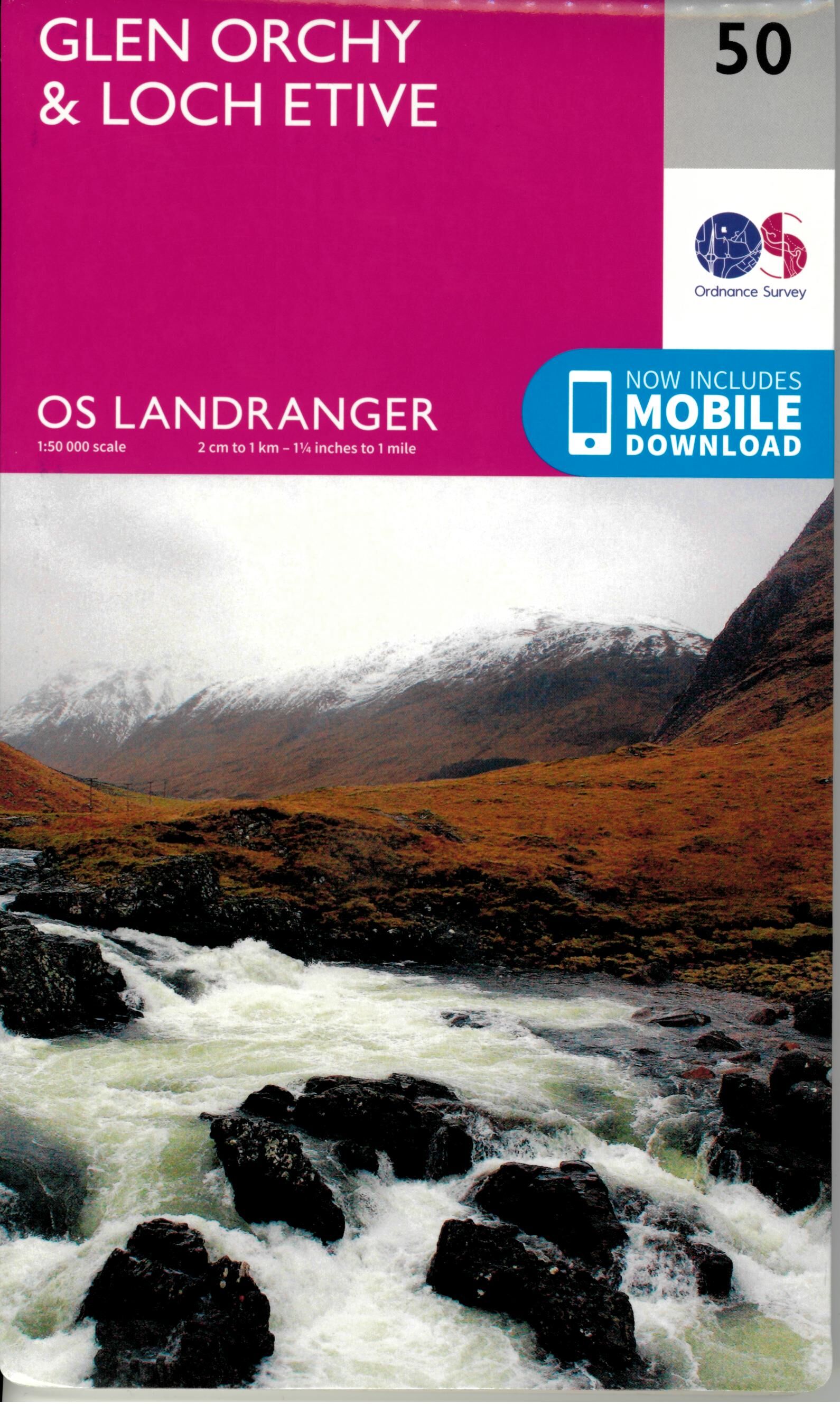 ORDNANCE SURVEY - 50 GB GLEN ORCHY LOCH ETIVE 1 50 000