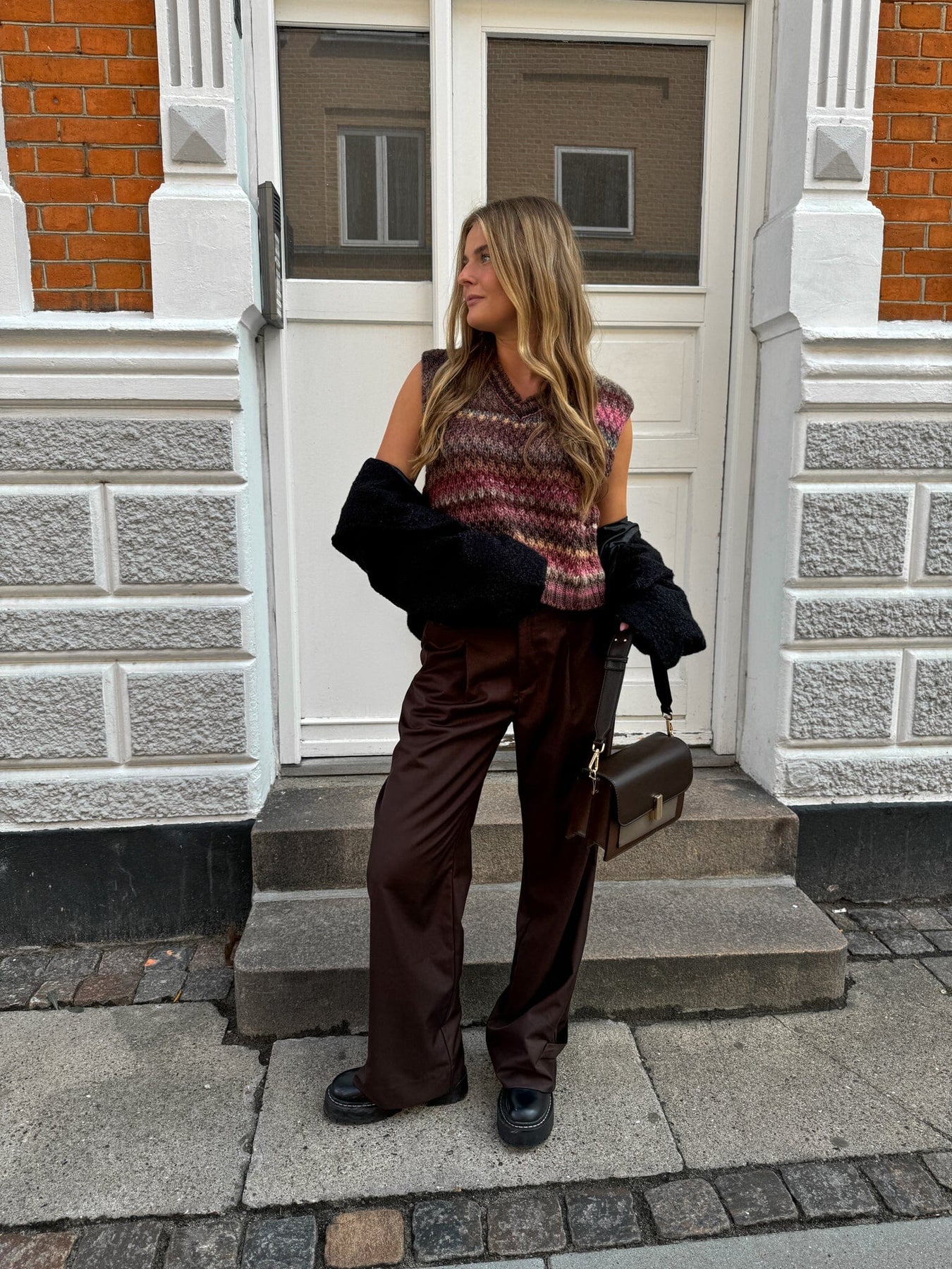 Noella Gio Knit Vest 1047 rust mix