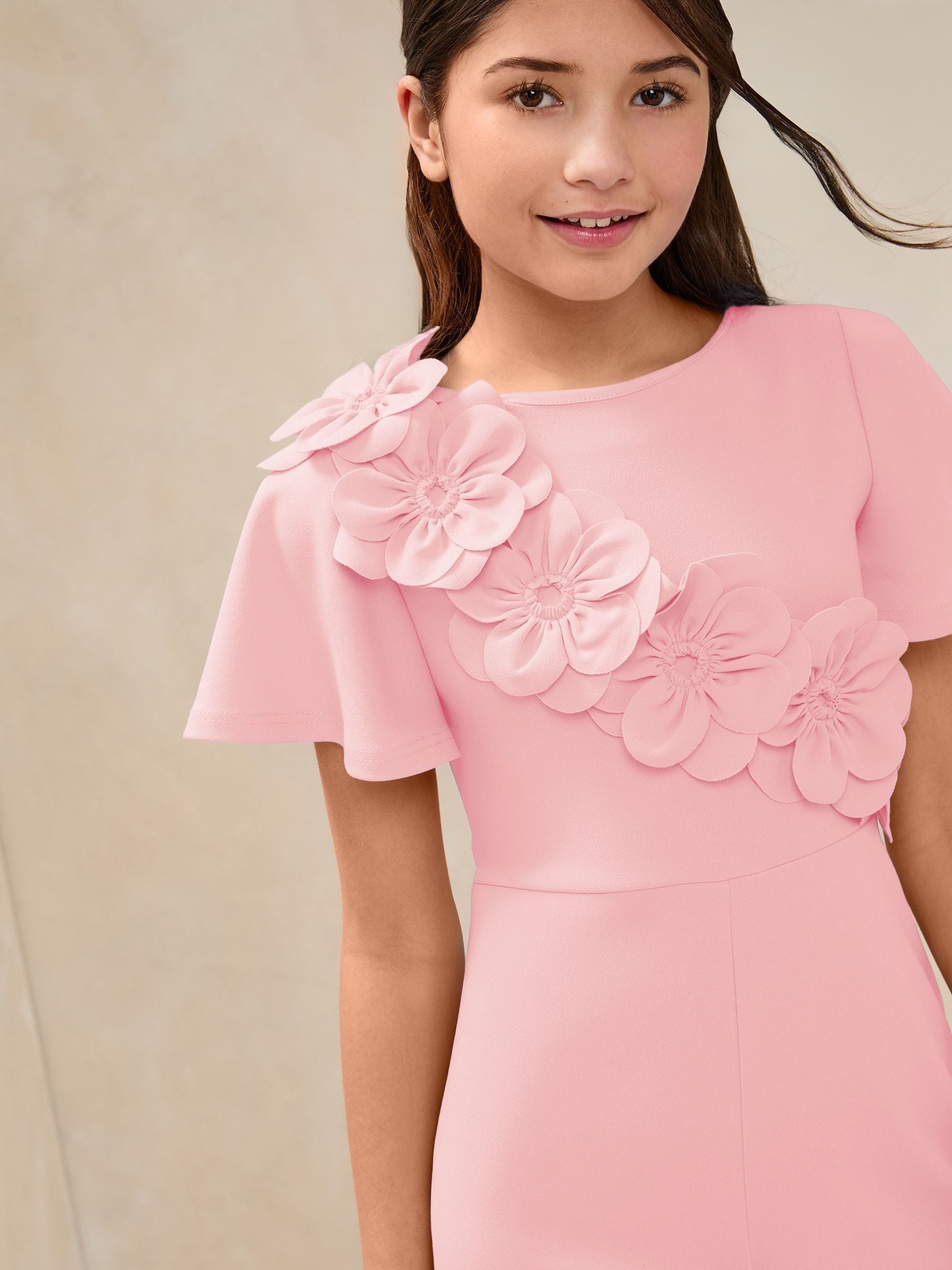 Roze - Lipsy 3D Corsage Jumpsuit (5-16jaar)