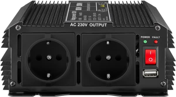Goobay Spenningsomformer DC/AC (12 V - 230 V/1000 W) konverterer 12 V DC til 230 V AC