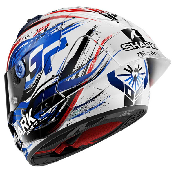 Shark - Casque Aeron GP FIM Replica Zarco Signature Blanc / Bleu / Rouge / Noir / Brillant