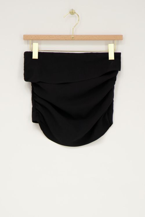 Zwarte corset top gedrapeerd