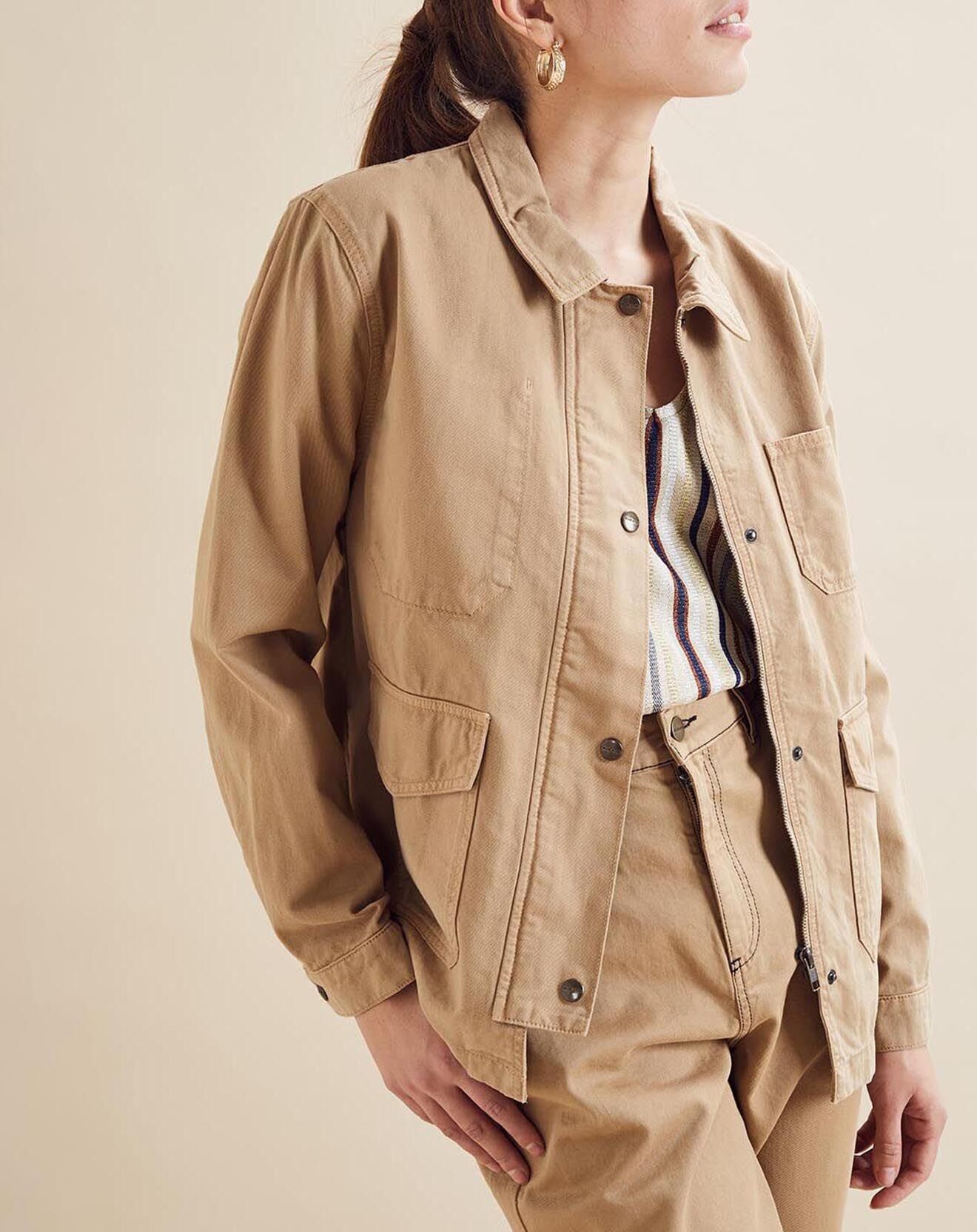 Chloé Stora Veste en jean Vichnu camel