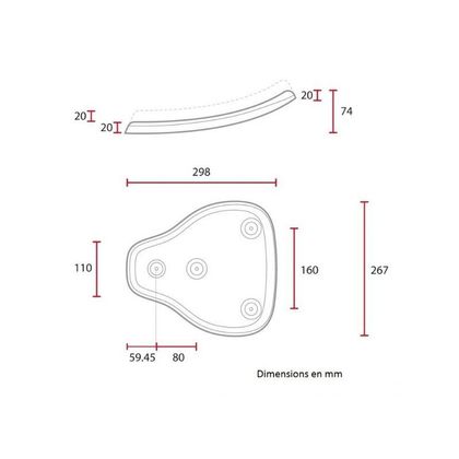 Selle confort Brazoline BOBBER MONOPLACE taille S Universel - Noir