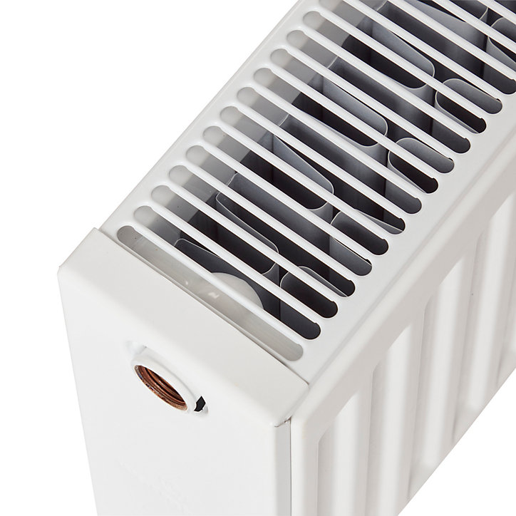 Radiateur eau chaude acier GoodHome blanc L. 60 cm x H. 30 cm