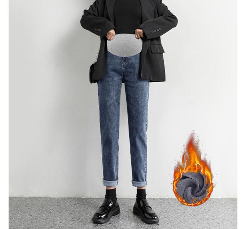 Aestering - Zwangerschapsbroek met hoge taille en gewassen baggy jeans