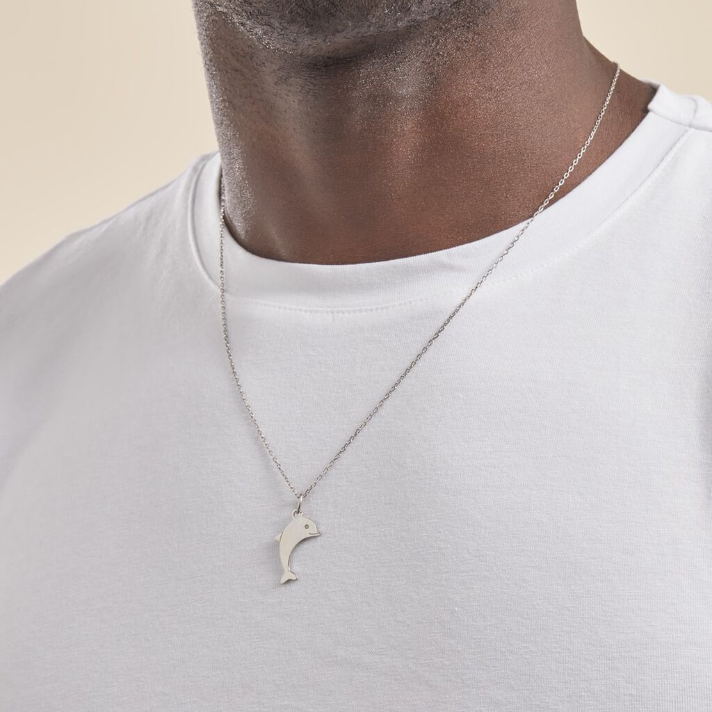 Pendentif Eudore Argent Blanc