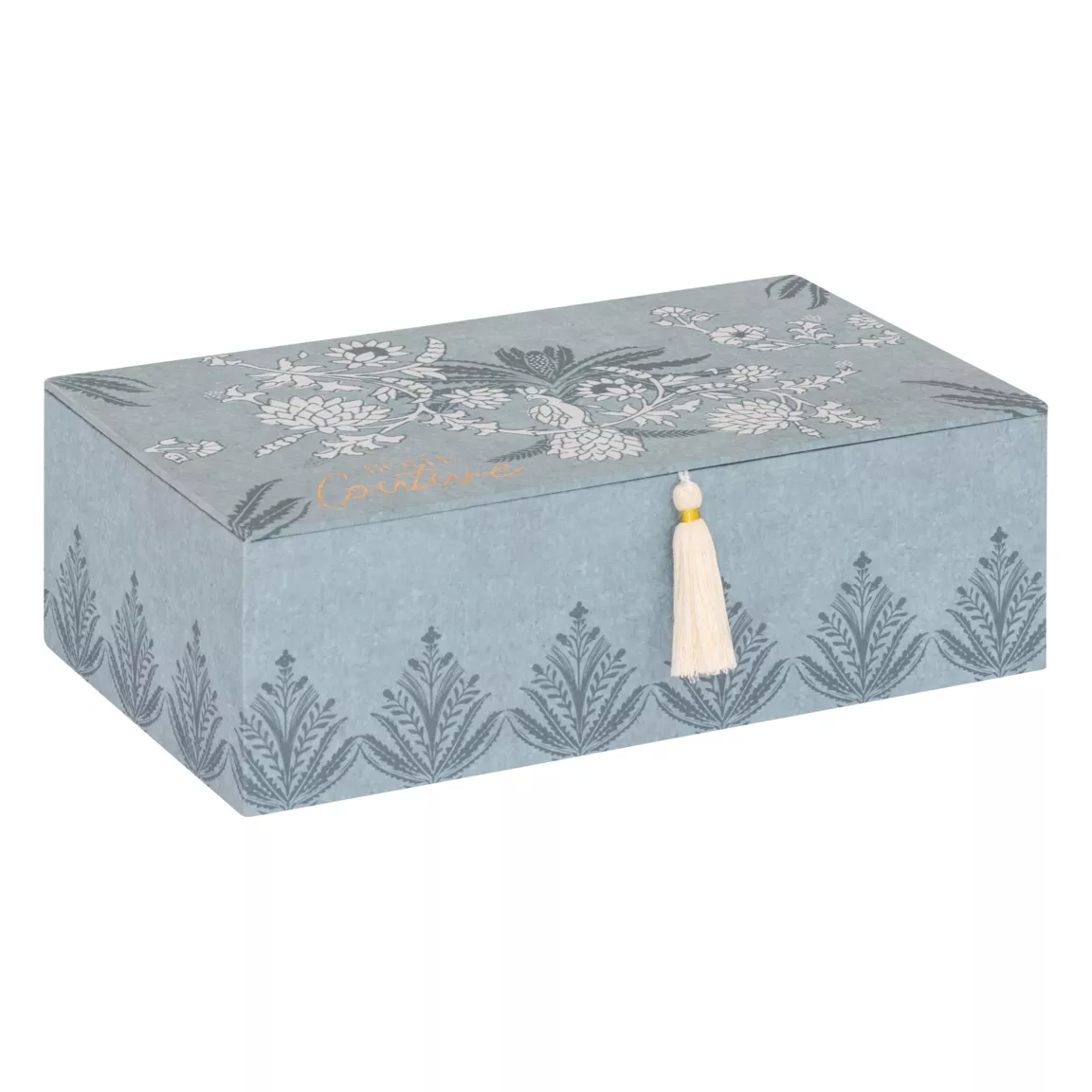 Boite à couture bois (30 x 10 cm) Wild Bleue