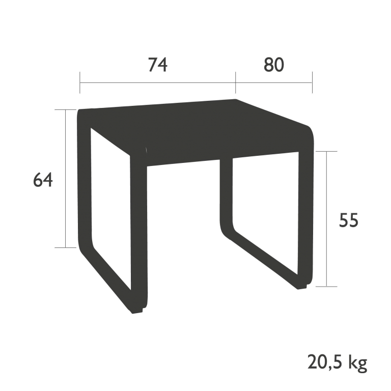 Fermob Bellevie bijzettafel 74x80 Nutmeg