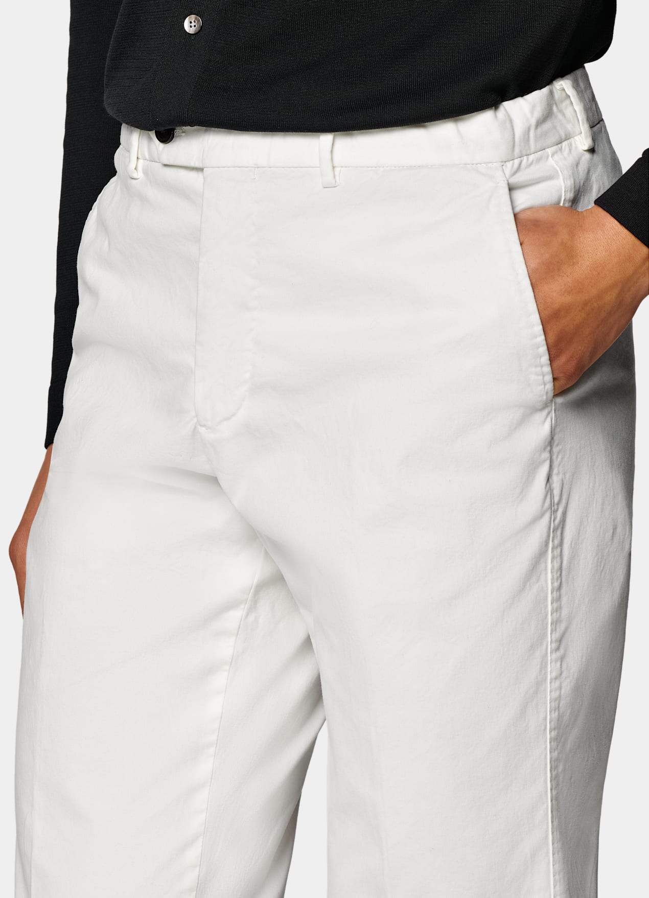 Chino Slim Leg Straight blanc cassé