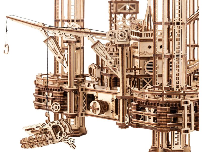 WoodTrick Bausatz Ölbohrinsel Offshore-Bohrinsel 3D Bausatz aus Holz