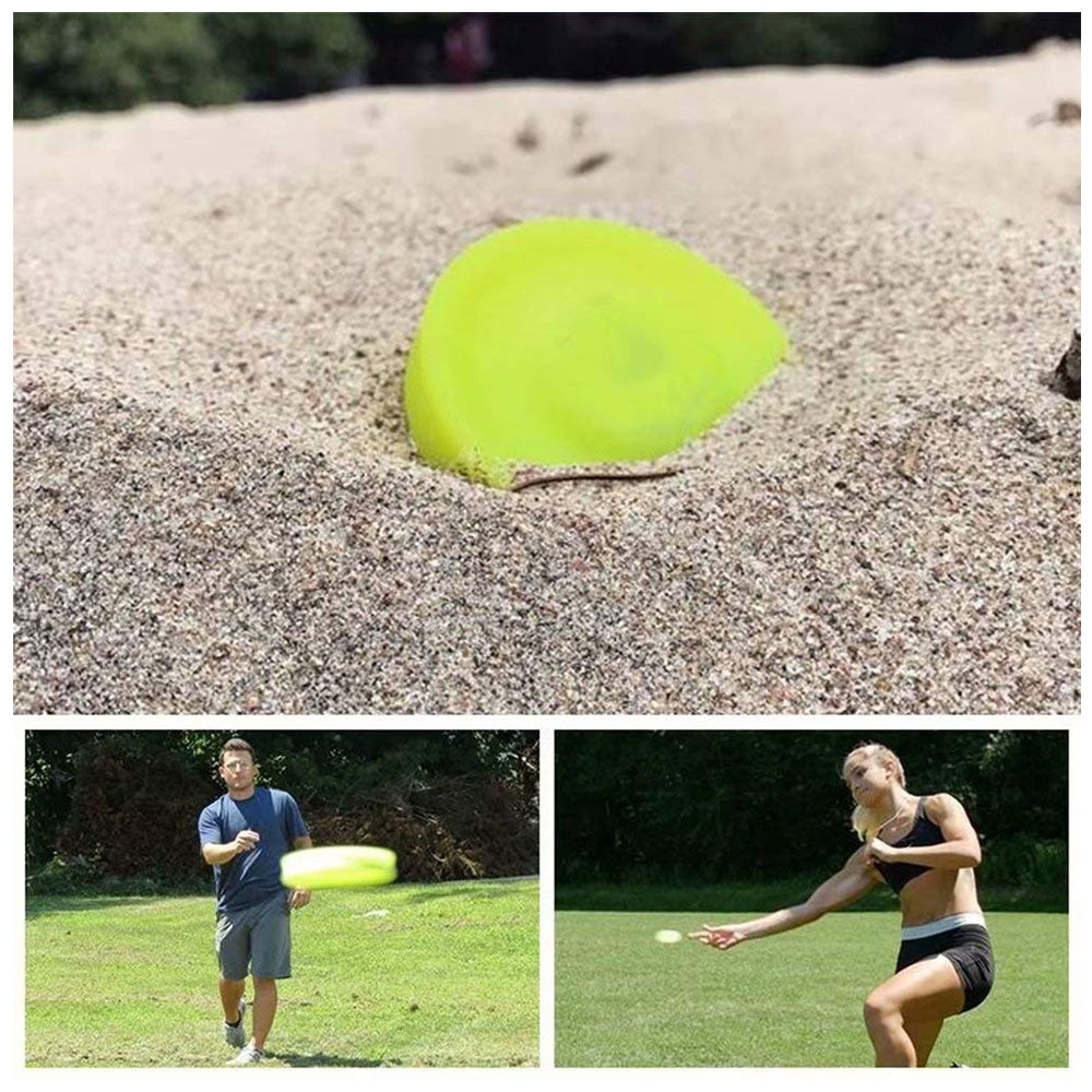 (2.5 Zoll) Mini Frisbee Flying Disc Outdoor Wurfscheibe aus Silikon Trendsportart - Neon Gelb