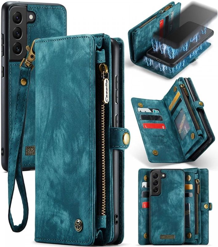 CaseMe - 008 - Hoesje - Samsung Galaxy S22 - Groen - 2-in-1 Book Case en Back Cover