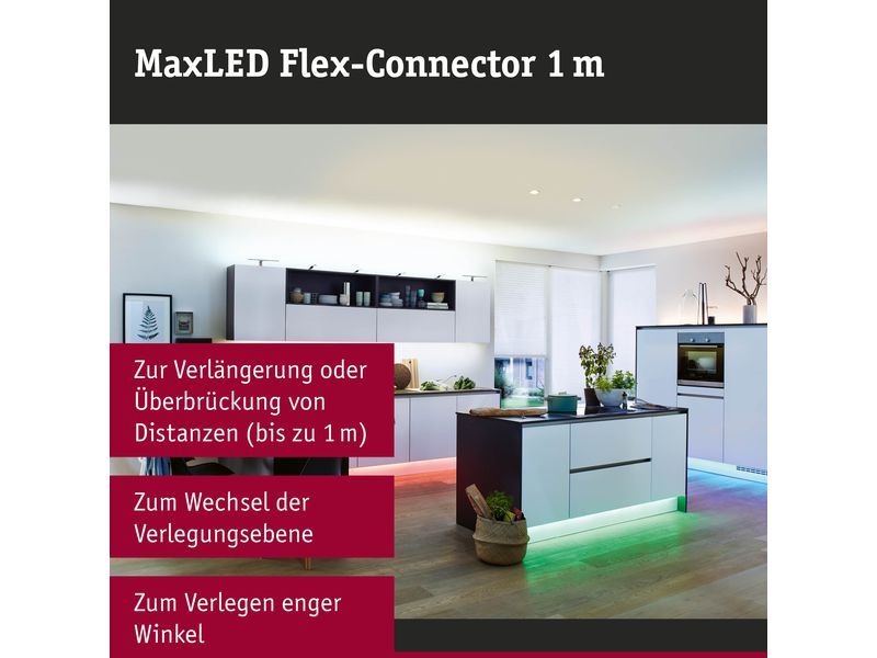 Paulmann Verbindungskabel MaxLED 100 cm, Weiss Weisses Kabel zur Überbrückung zweier MaxLED Stripes